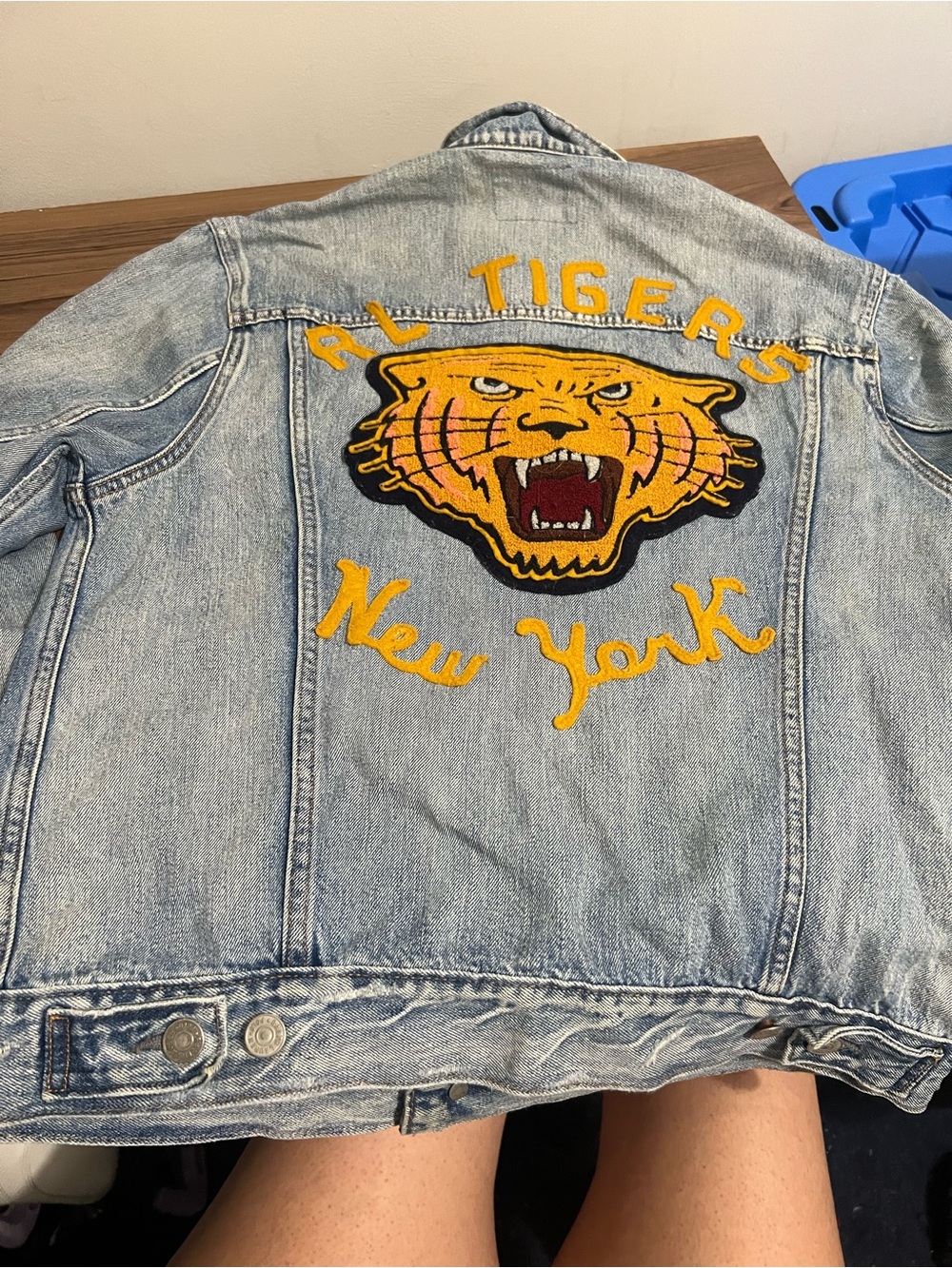 Rare Vintage Trucker Jean Denim Jacket Varsity State Champs Polo Ralph Lauren - Picture 14 of 16